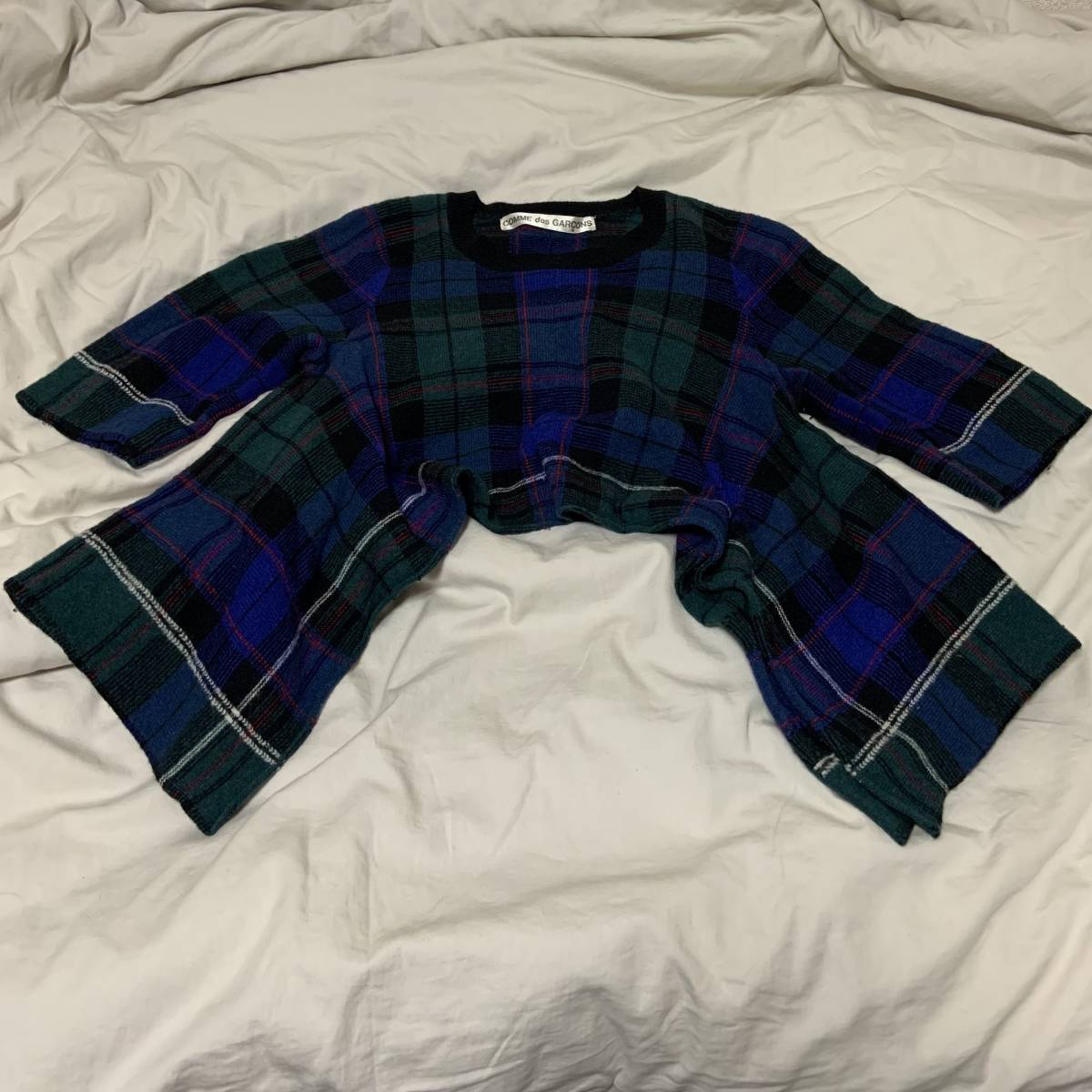 COMME des GARCONS! コムデギャルソン! 子供! キッズ! 丸首ニット! ポンチョ! チェック! 