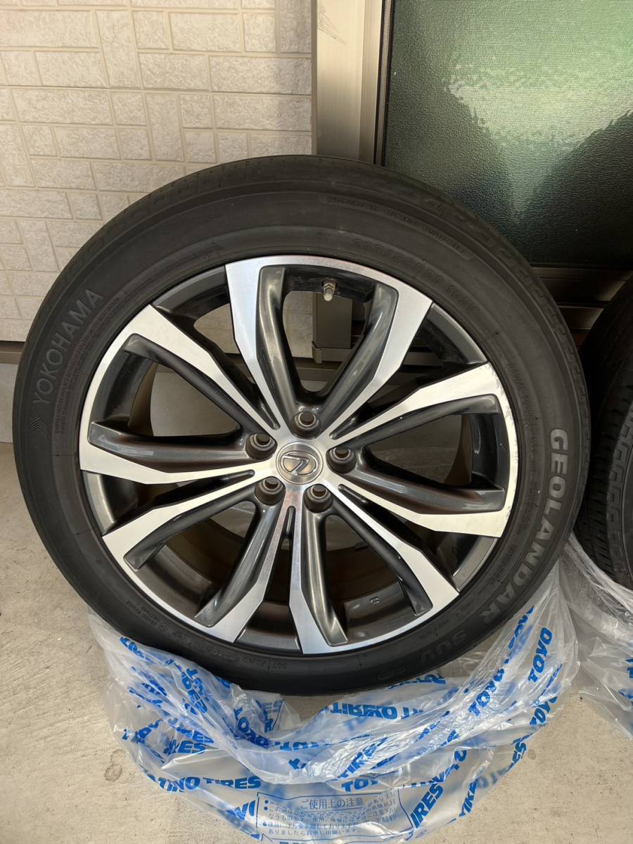 1円スタート！！　レクサスRXバージョンL純正4本　セットタイヤ235/55/R20 アルベルにも 空気圧センサー ナット付き