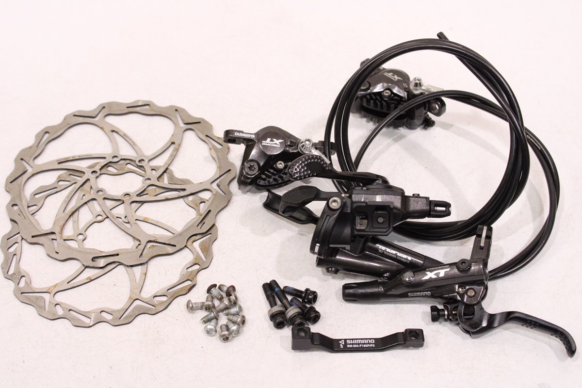 ★SHIMANO DEORE XT BL-M8000 油圧ディスクブレーキ シフトレバー ／ BR-M8000 ブレーキキャリパー ディスクローター付属 セット