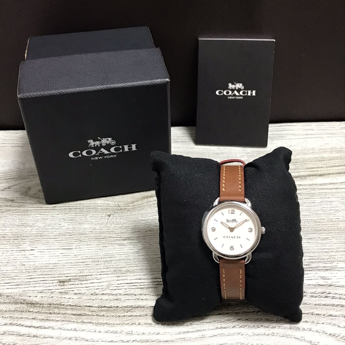 126-0355 COACH コーチ レディース腕時計 レザーベルト ブラウン 電池 
