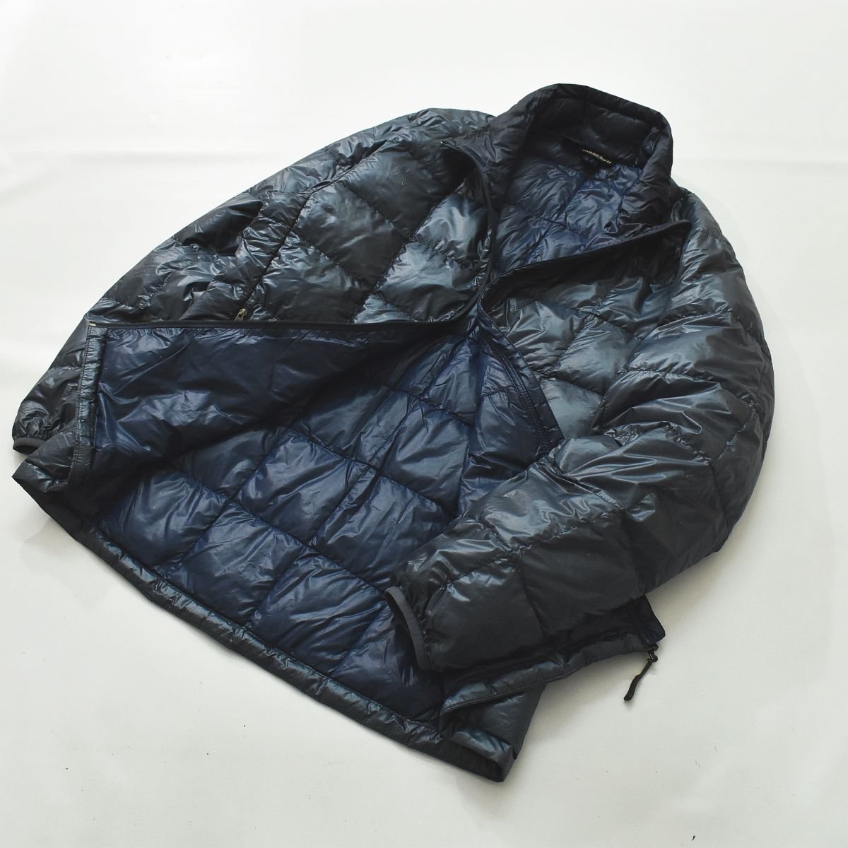 ★防寒 防風 モンベル montbell バリスティック ナイロン ダウン ジャケット M ネイビー★アウトドア ライト シェル インナー ジャンパー★