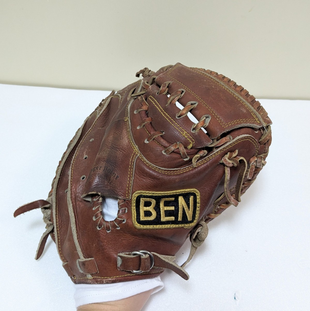 BEN ベン PROFESSIONAL MODEL プロフェッショナルモデル キャッチャーミット 軟式 大人用 右投げ 右利き用 捕手 ビンテージ