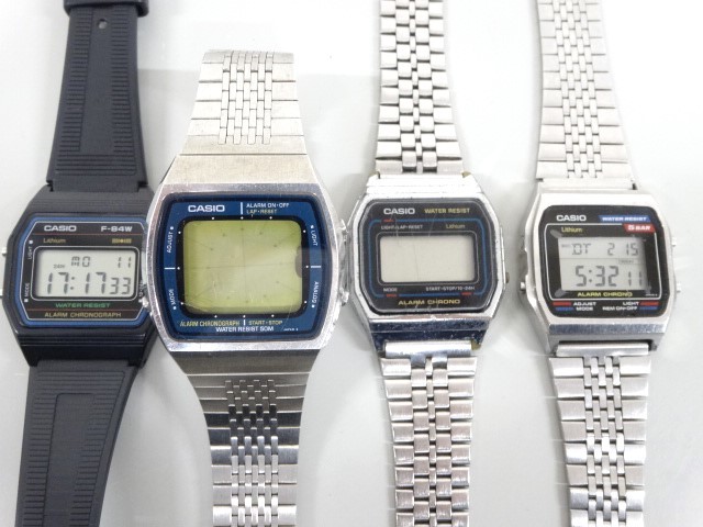 ジャンク 4点セット まとめて CASIO カシオ アラーム クロノグラフ AA-91W W-38 F-84W A-155W デジタル 腕時計