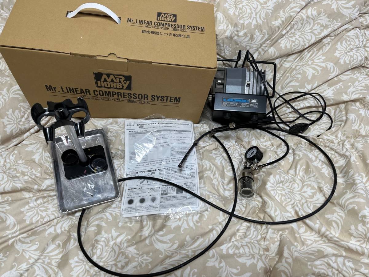 【同梱不可説明欄必読】GSIクレオス Mr.リニアコンプレッサーL７ Mr.エアーレギュレーター セット 完動品