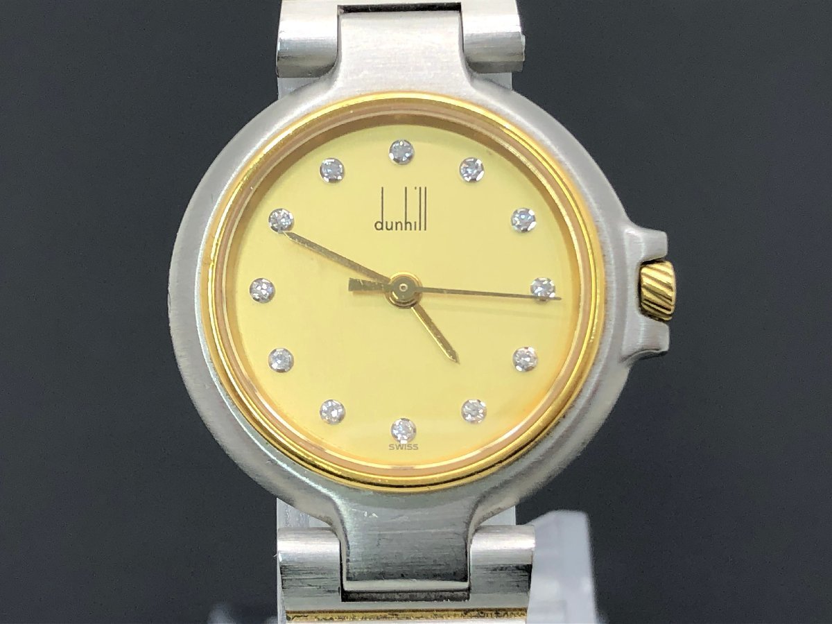ダンヒル ミレニアム 12P ダイヤ クォーツ 腕時計 レディース ゴールド
