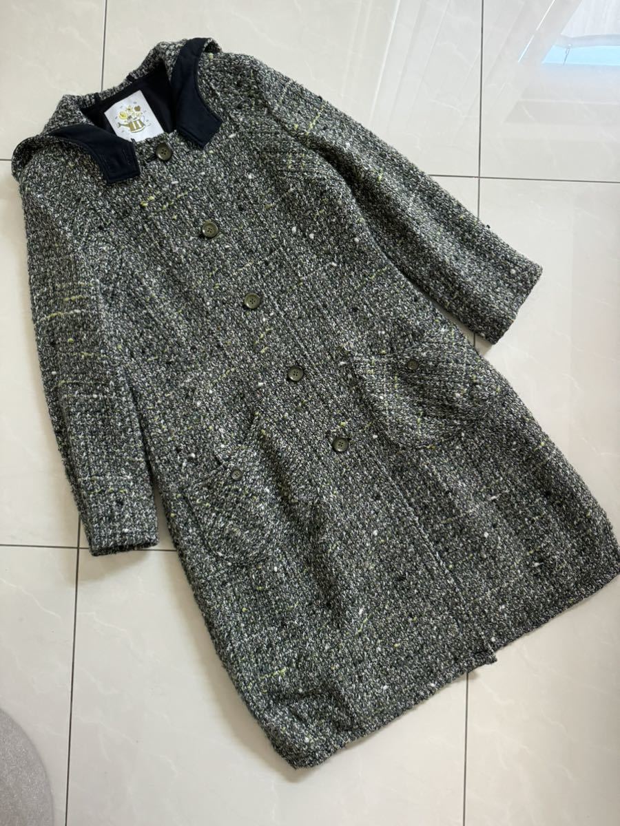 美品☆t.b.センソユニコ☆ 上質ツイード☆暖かロングコート☆38