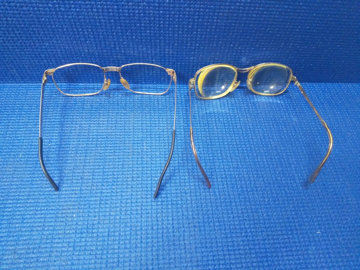 ジャンク】メガネ 眼鏡 老眼鏡 フレーム K18SG/14KGF/10K/12KGF/12K 