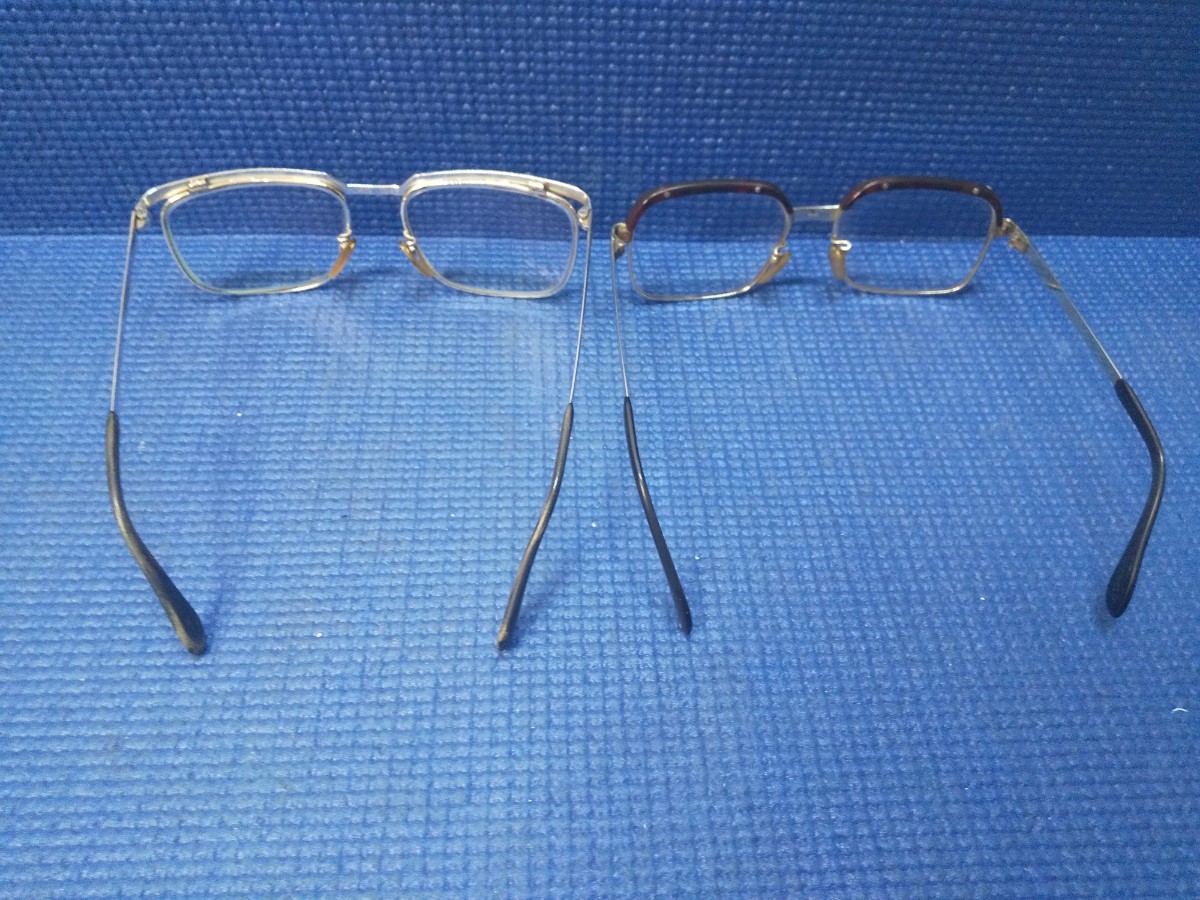 ジャンク】メガネ 眼鏡 老眼鏡 フレーム K18SG/14KGF/10K/12KGF/12K 