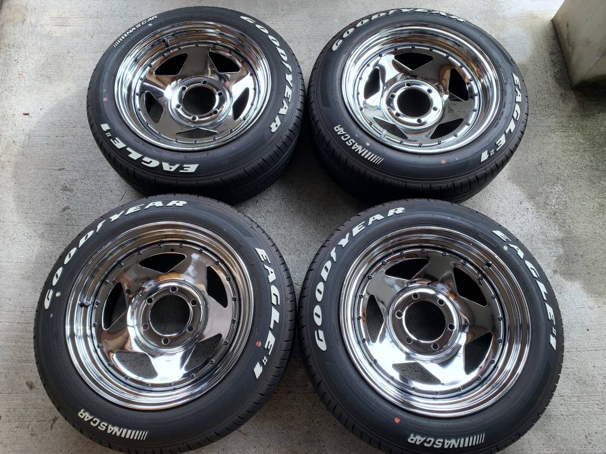 ☆ 深リム 200系 ハイエース ゼロハウス CRAZY T-1 メッキ ホイール 
