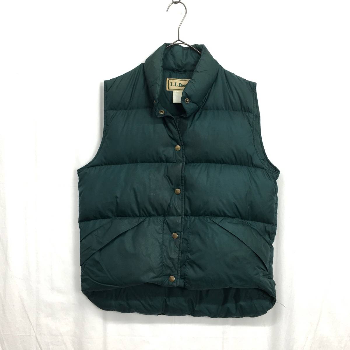 NZ585●80～90's L.L.Bean ダウンベスト●S●グリーン エルエルビーン ヴィンテージ