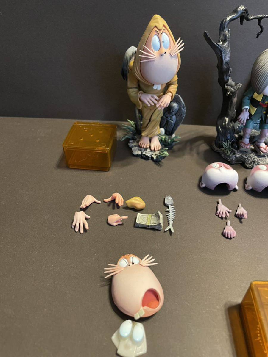 海洋堂]タケヤ式自在置物 ゲゲゲの鬼太郎立体絵巻 鬼太郎，目玉おやじ