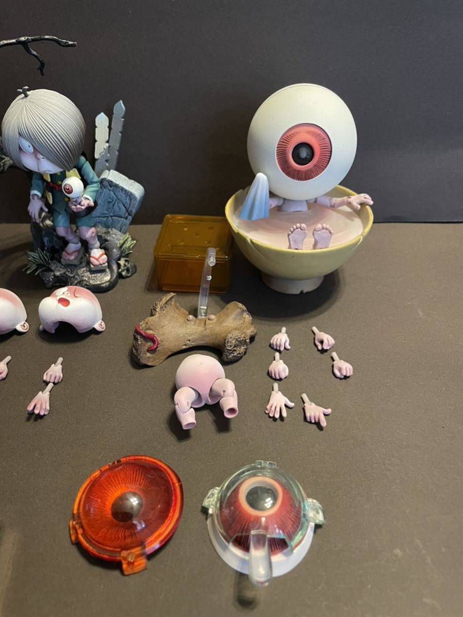 海洋堂]タケヤ式自在置物 ゲゲゲの鬼太郎立体絵巻 鬼太郎，目玉おやじ