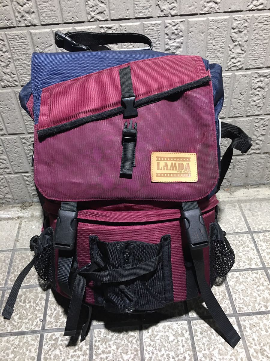 全国送料無料。中古。ラムダ LAMDA カメラザック　リュック　カメラバッグ　外寸:H47㎝xW32㎝xD19㎝　管理chiyo