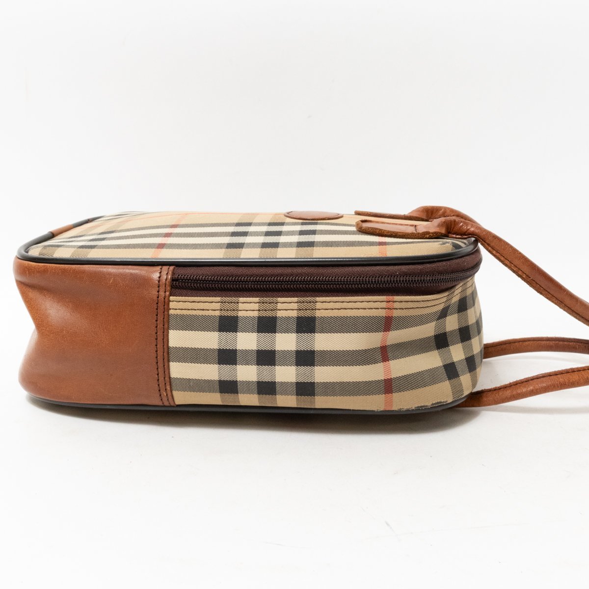 1円 BURBERRY バーバリー レザー 内部ノバチェック ハンドバッグ