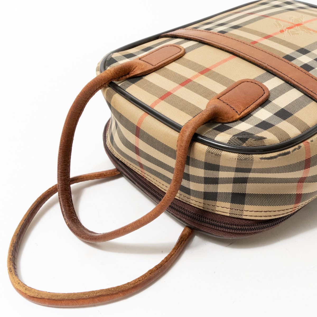 1円 BURBERRY バーバリー レザー 内部ノバチェック ハンドバッグ