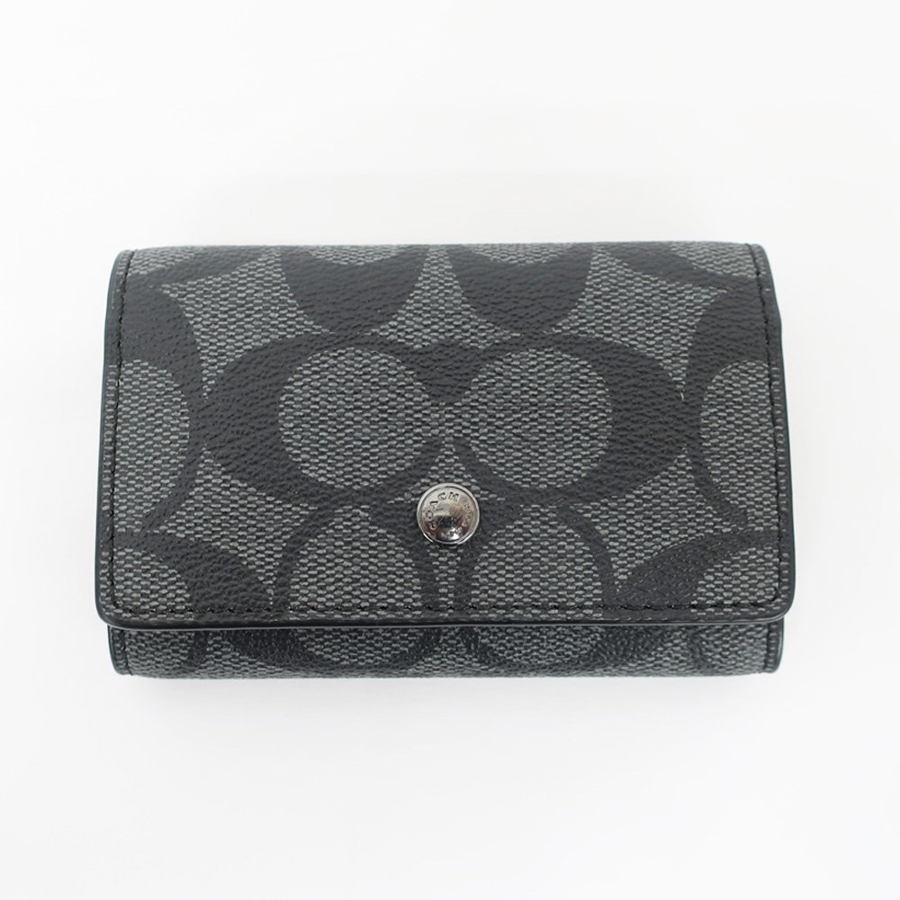 【天白】1円～ コーチ キーケース ブラック グレー シルバー金具 キー 小物 コンパクト メンズ レディース その他 T2312-05-007564cs