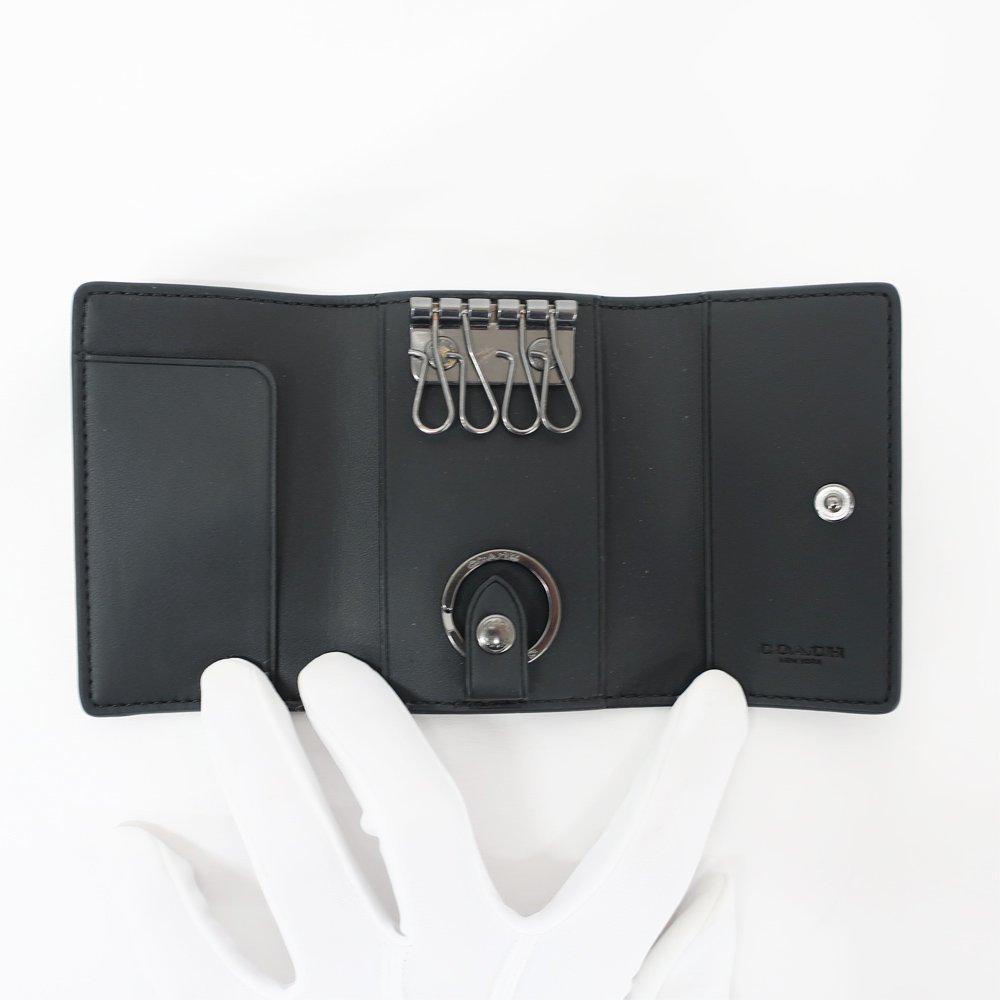 【天白】1円～ コーチ キーケース ブラック グレー シルバー金具 キー 小物 コンパクト メンズ レディース その他 T2312-05-007564cs