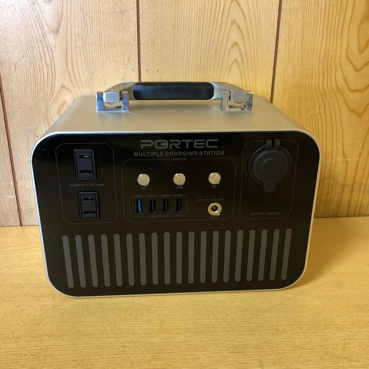 PORTEC ポータブル電源 MULTIPLE CHARGING STATION HBC12AA-BK 現状品(キャンプ、アウトドア用品 ...