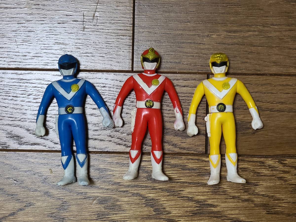 当時物 ポピー 太陽戦隊サンバルカン サンバルカン ソフビ 3体セット 