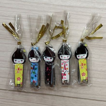 ★新品未開封★こけし 爪切り つめきり 5本セット A_1