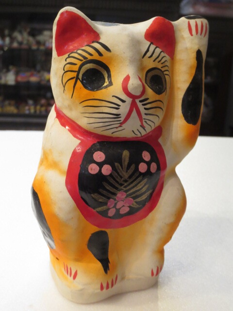 壽】高崎張子 招き猫 群馬県郷土玩具 民芸品(日本人形)｜売買された