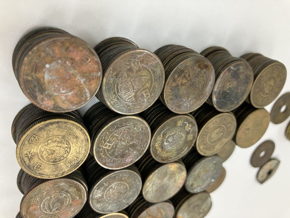 天A【N2・3・4】古銭 日本古銭 銅貨 穴無し5円玉 穴有り5円玉 1円玉旧