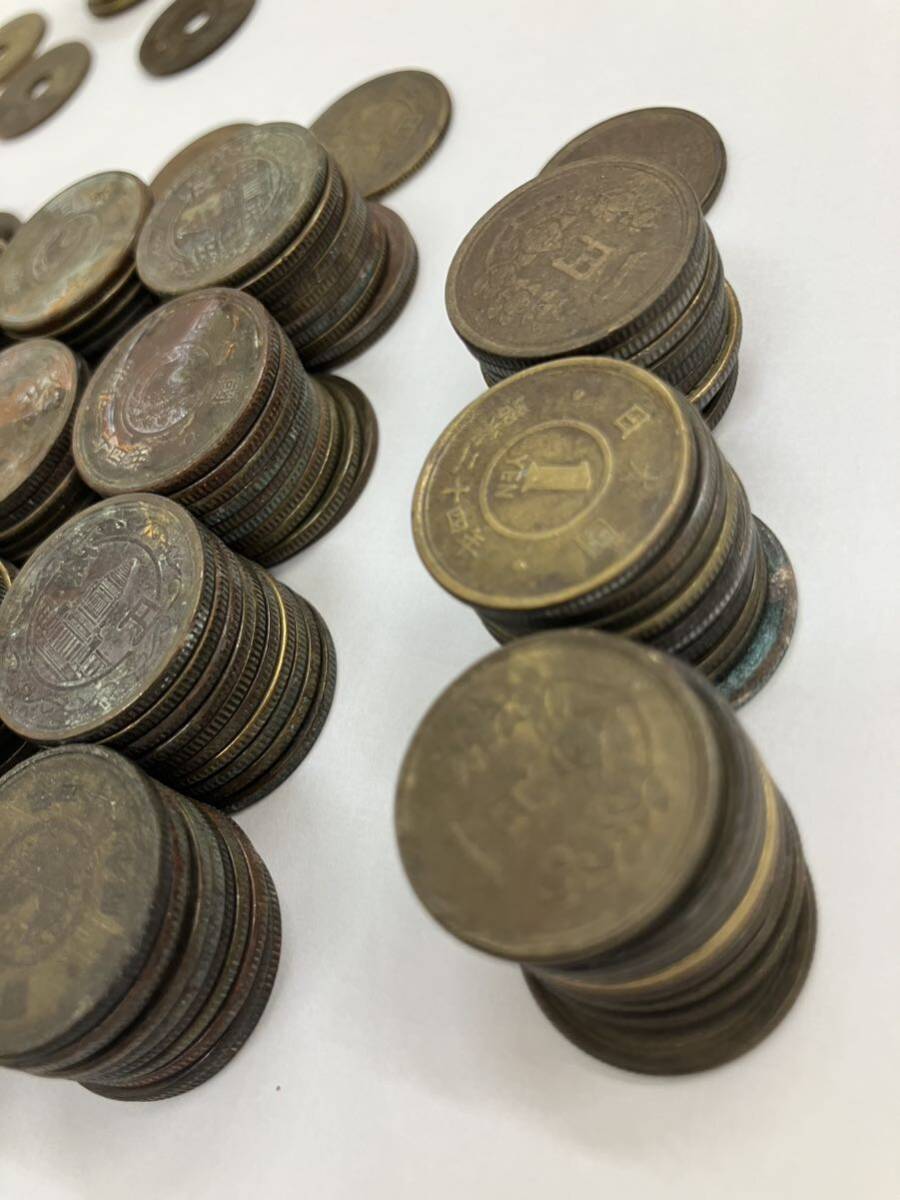 天A【N2・3・4】古銭 日本古銭 銅貨 穴無し5円玉 穴有り5円玉 1円玉旧