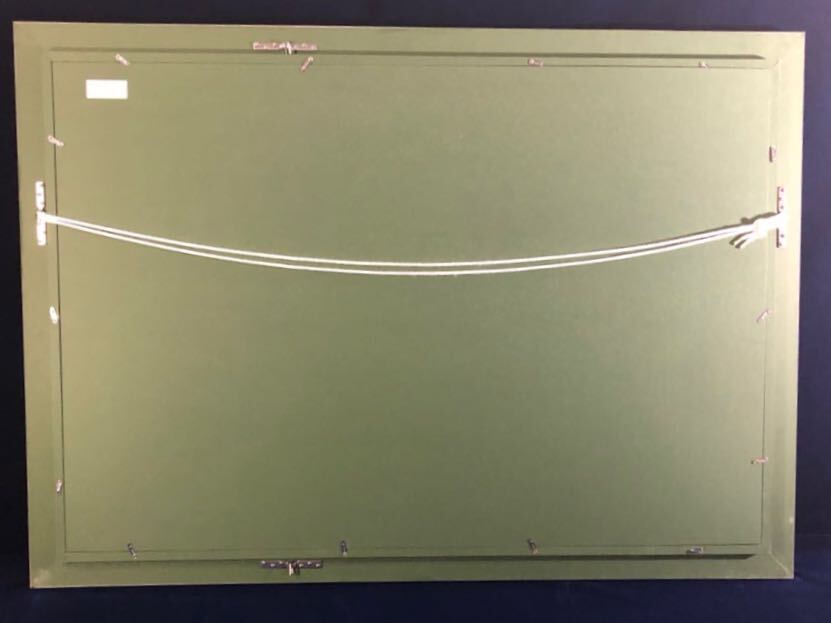 絵画「真作」島根清 作「日の出　忍野富士」油彩　30号　暁に染まる忍野富士を画題とした大作　伊勢丹松戸店美術画廊扱い_6