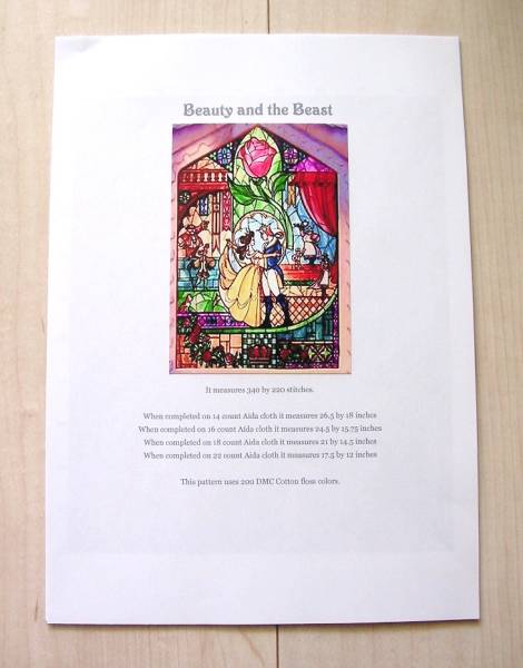 クロスステッチ 図案◇「Beauty and the Beast」◇ 美女と野獣(裁縫
