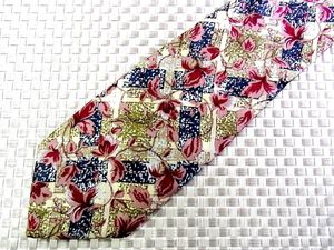 ♪33613C♪良品【葉っぱ 植物 柄】ギラロッシュ【Guy Laroche】ネクタイ