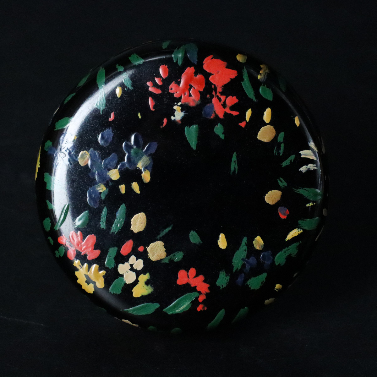 宙】高中隆二作 小林和作絵付 春色中棗 幅8.3cm 共箱 共布 茶道具 師