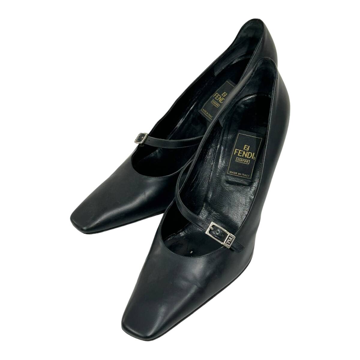 FENDI フェンディ パンプス ストラップ付き 9cmヒール サイズ38 レザー