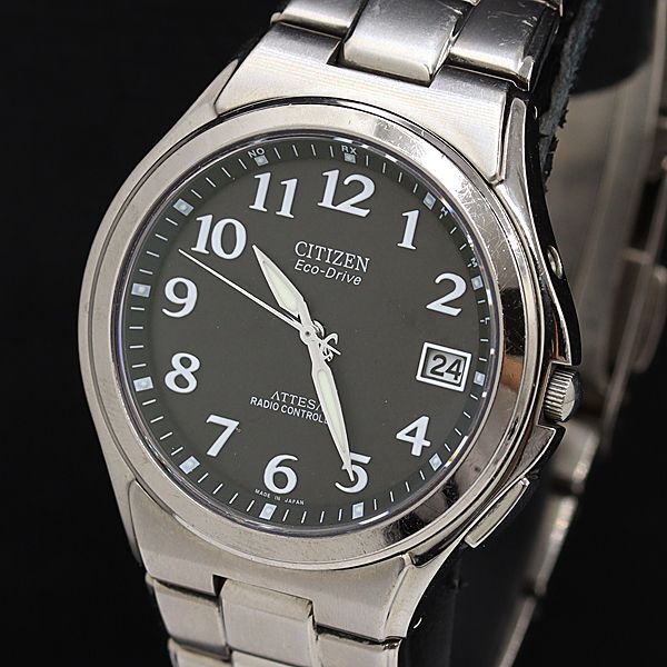 1円 稼働 良品 シチズン アテッサ H110-T011331 エコドライブ 電波