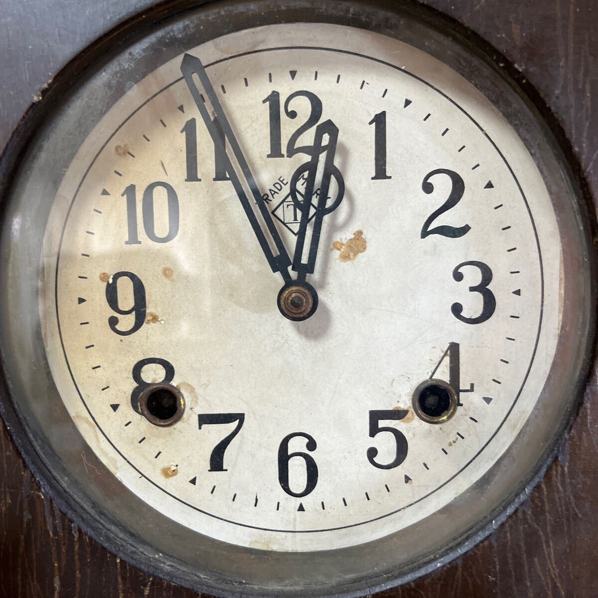 TRADE MARK 柱時計 アンティーク 振り子時計 古時計 昭和レトロ 掛時計 ゼンマイ式 u896_3