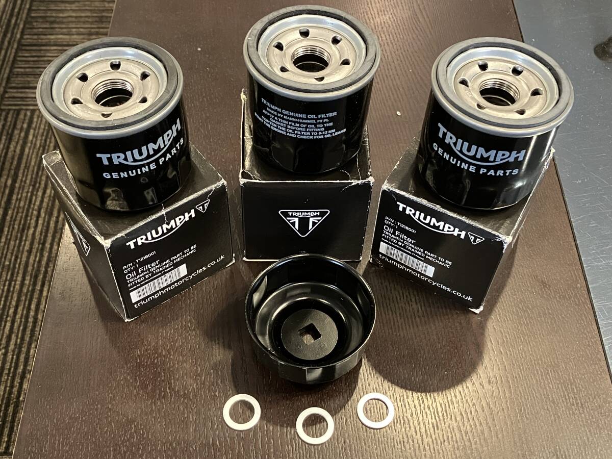 トライアンフ純正 オイルフィルター エレメント 3個 T1218001 