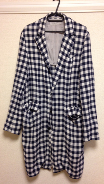 亀梨着私服UNUSEDギンガムチェックチェスターコート2美品(ジャケット 