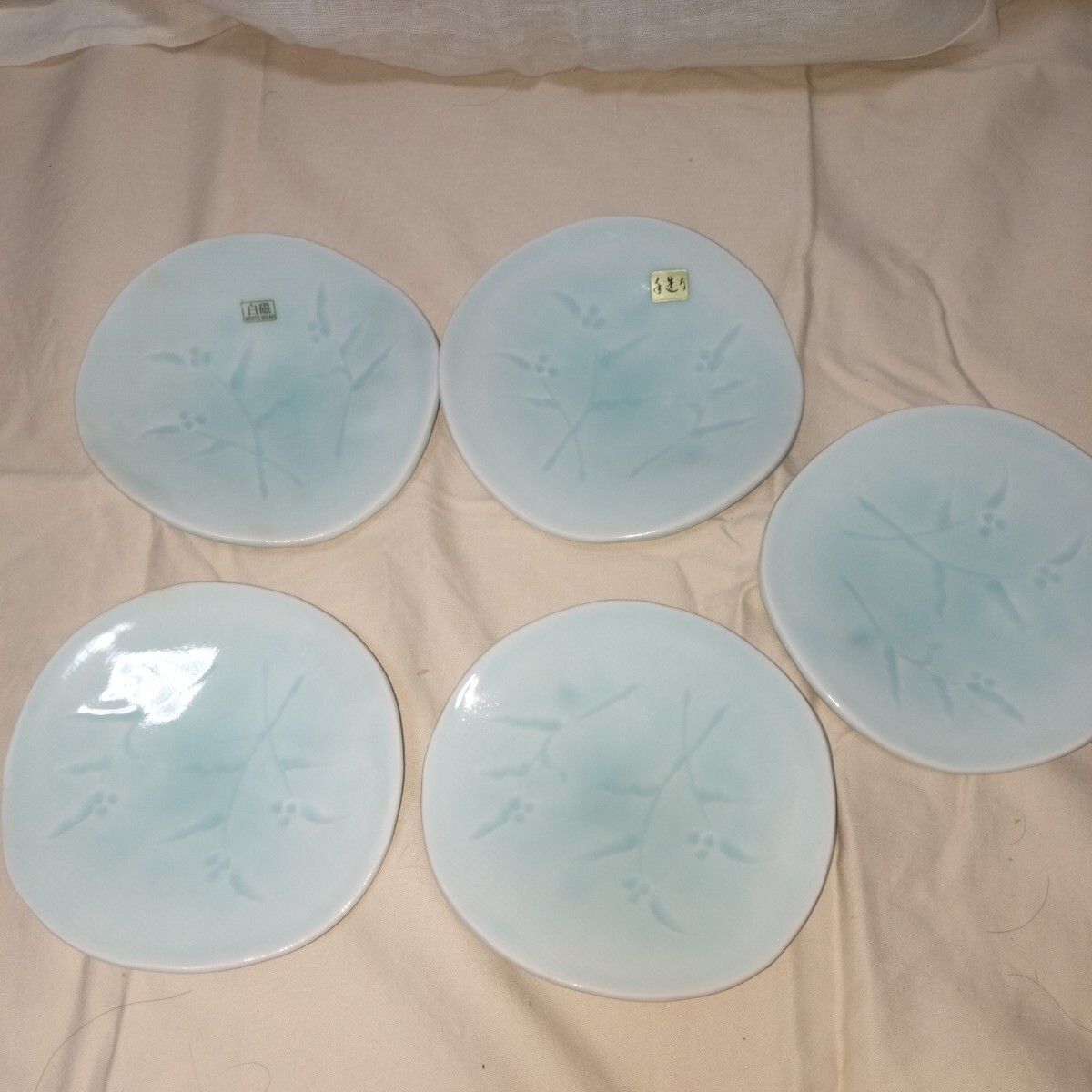 未使用保管品　白磁プレート 食器 盛り皿　取り皿 花柄　おつまみ　5枚セット_2