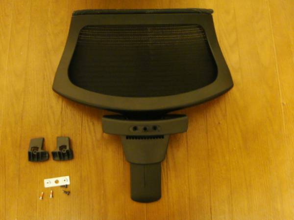 中古】オカムラ バロンチェア用 可動ヘッドレスト ブラック(メッシュ 
