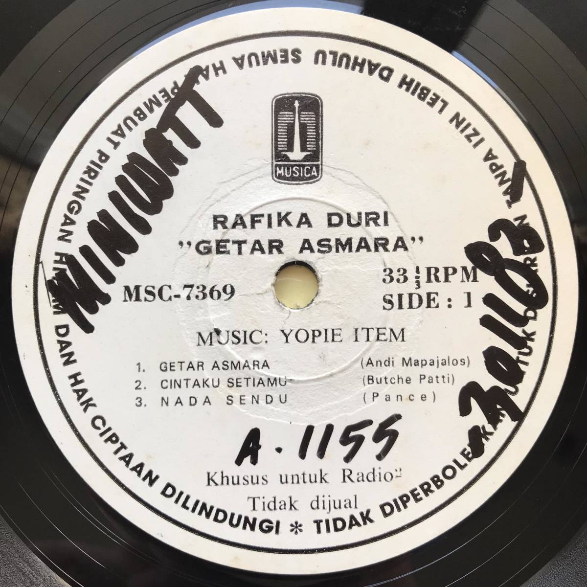 専用出品 LP Indonesia「 Rafika Duri 」Tropical Urban City Jazz Bossa Mellow