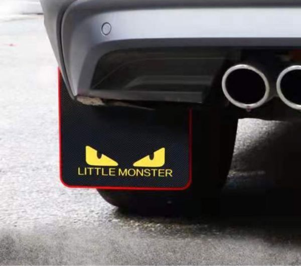 汎用自動車マッドガード 泥除け 泥よけ ドロヨケ フェンダー ブラック4枚セットRV SUV USDMドリフト車などに！ LITTLE MONSTERイエロー_2