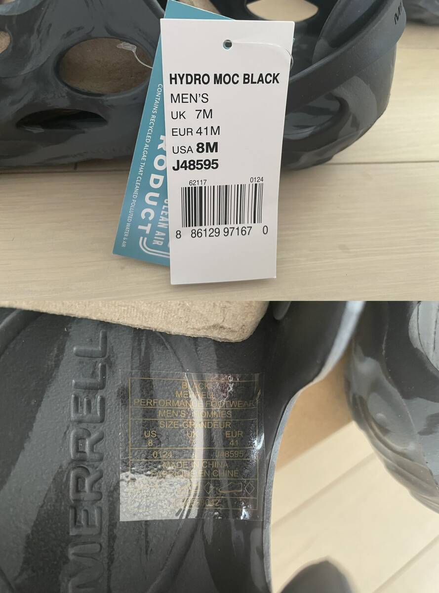 未使用 MERRELL メレル HYDRO MOC ハイドロ モック サンダル 品番：J48595 色：BLACK NOIR 表記サイズ：US8/26.0cm_9