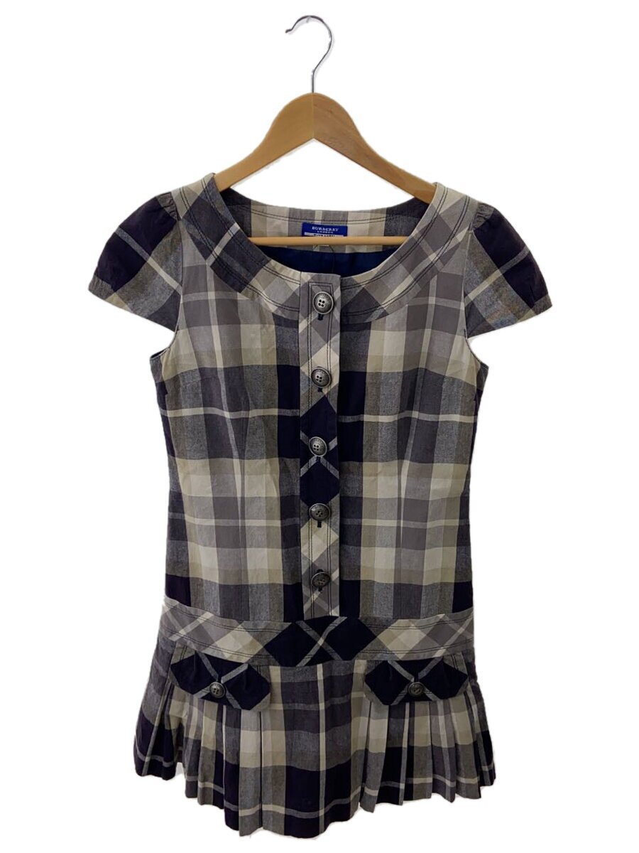 BURBERRY BLUE LABEL◇ノースリーブワンピース/38/コットン/GRY