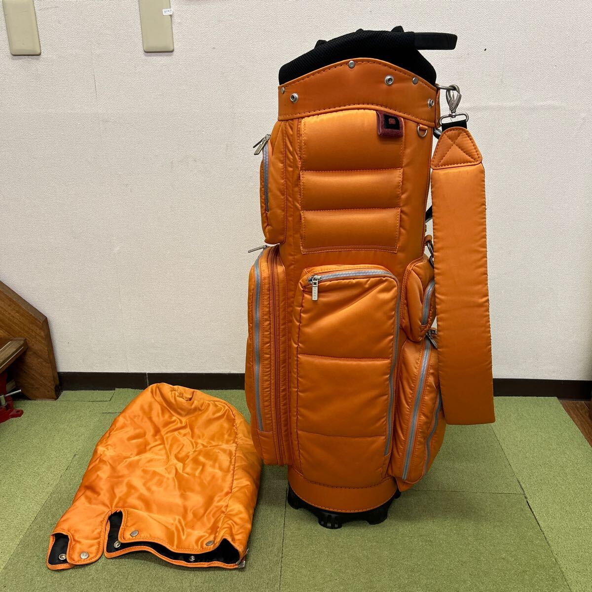 オノフ ONOFF オレンジ キャディバッグ ゴルフバッグ フードカバー付き