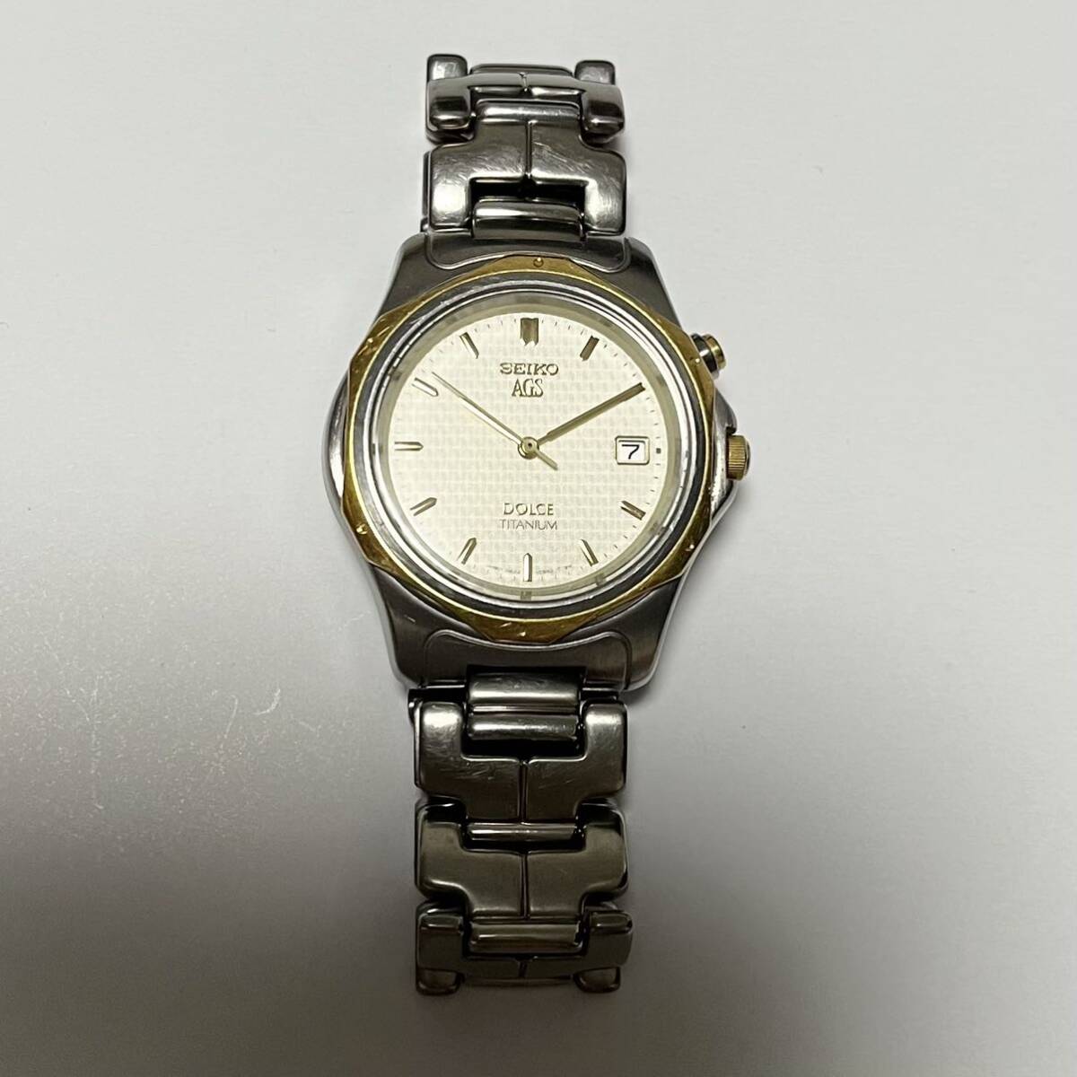 SEIKO DOLCE セイコー ドルチェ AGS 3M22-0A70 18KTベゼル チタン 