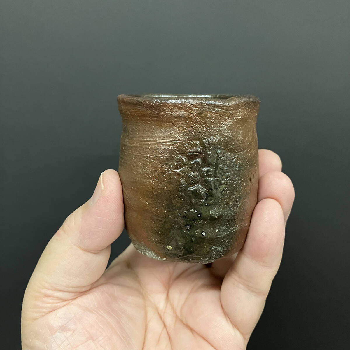 伝説の陶芸家 國吉清尚 ぐい呑 筒杯 真作 (検索用 国吉清尚 北大路