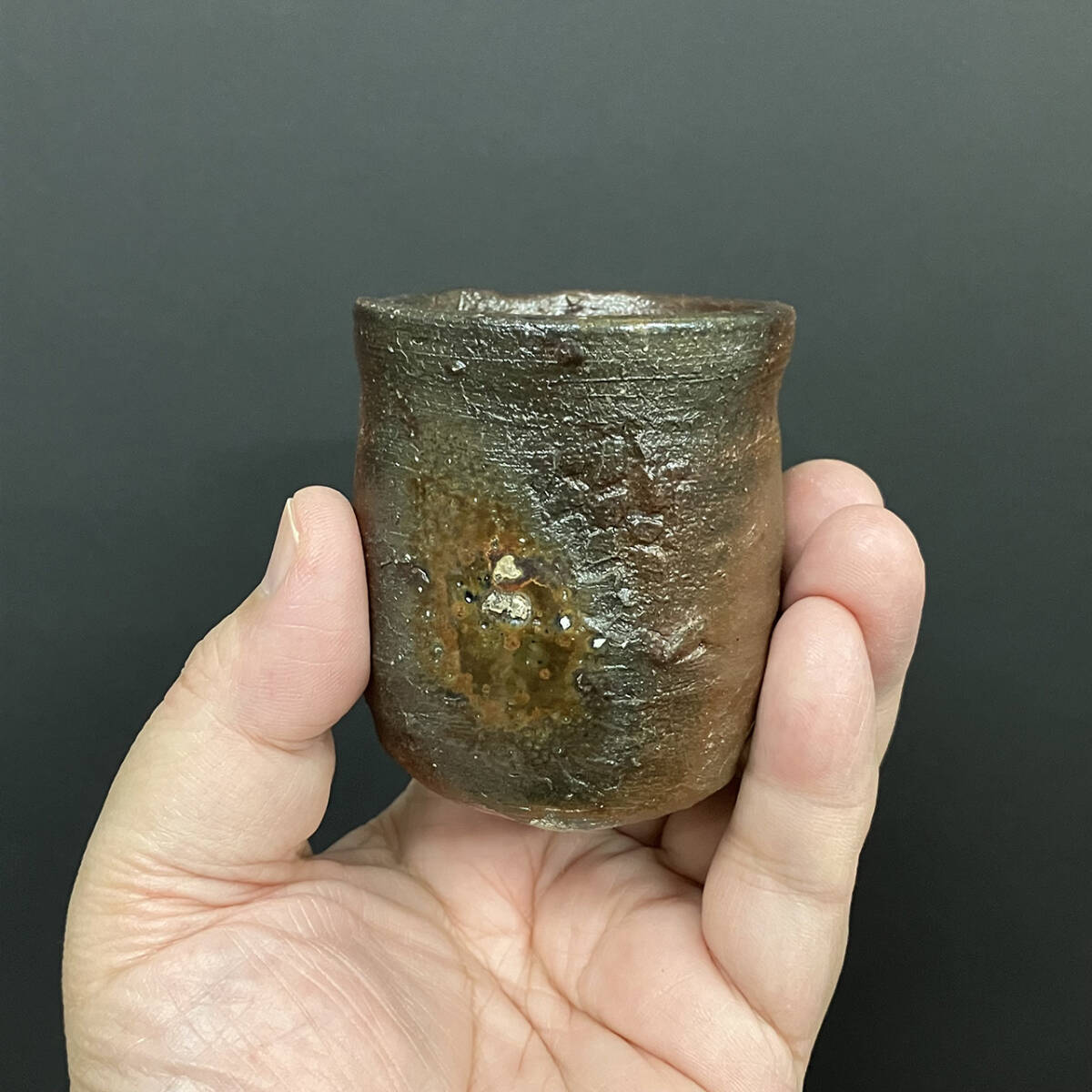 伝説の陶芸家 國吉清尚 ぐい呑 筒杯 真作 (検索用 国吉清尚 北大路