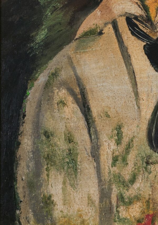 模写】モディリアーニ『黒いネクタイの女』油彩 手描き 表サイン 鑑定