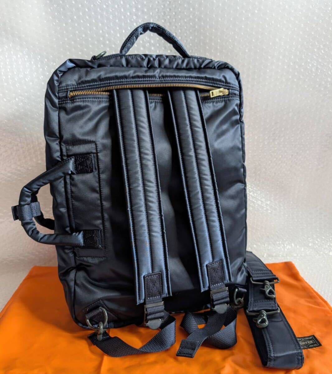 美品 3WAY PORTER TANKER ポーター タンカー バッグ アイアンブルー
