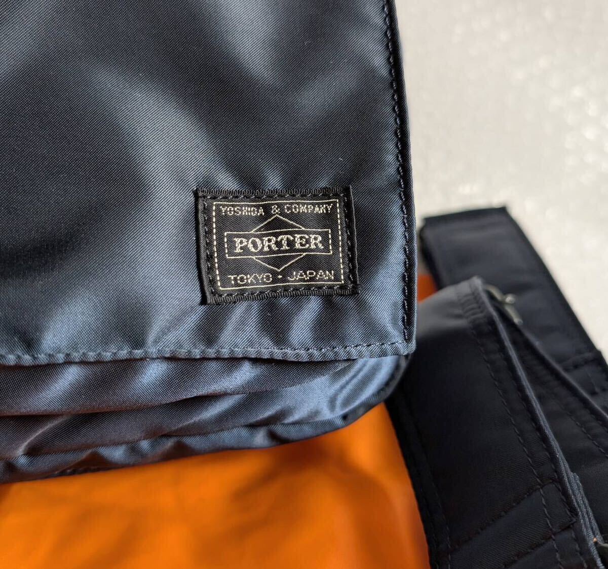 美品 3WAY PORTER TANKER ポーター タンカー バッグ アイアンブルー
