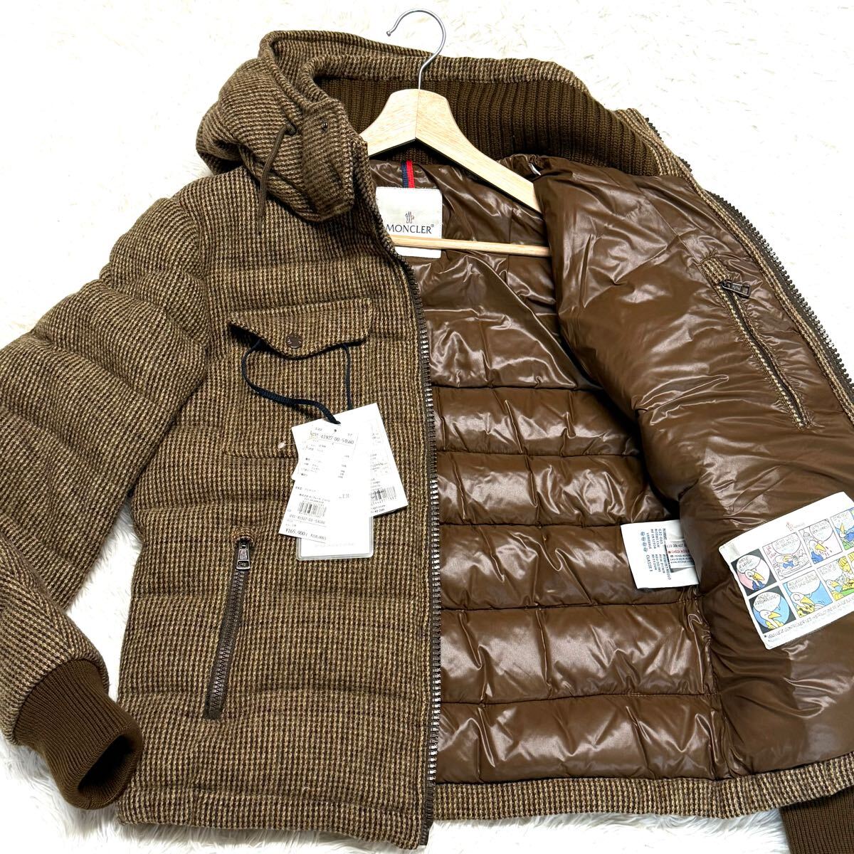 新品タグ付き/定価16万○モンクレール【最高級ツイード リブ切替 